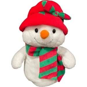 Ty Pluffies Ms Snow Snowman Plush Christmas Scarf White Soft Toy 2006 Retired